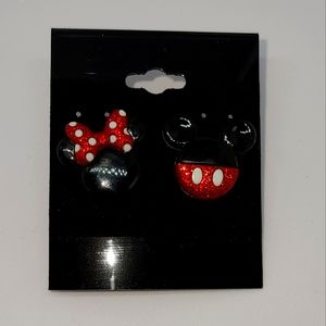 Mix and Match Minnie and Mickey Glitter Stud Earrings